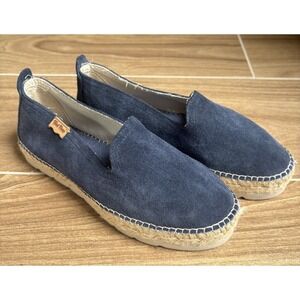 Toni Pons Womens Suede Espadrilles 7.5 38 Navy Slip On Flats Quiet Luxury Luxe